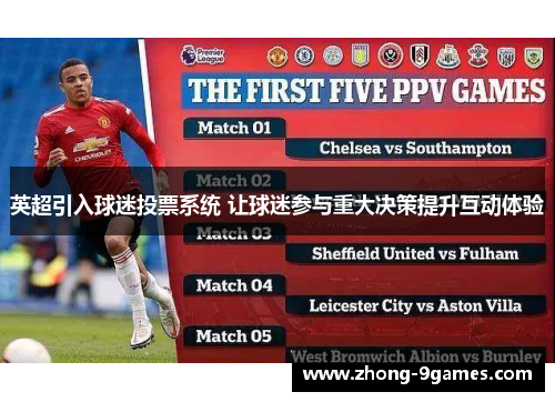英超引入球迷投票系统 让球迷参与重大决策提升互动体验